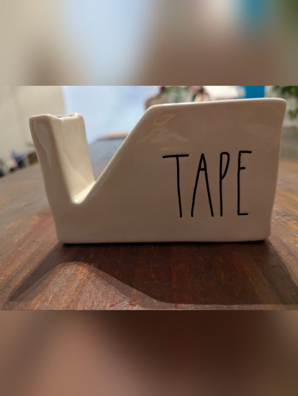 Rae Dunn Cream Ceramic Tape Dispenser With Two Rolls Of Tape. New In Box 🎁 - Picture 3 of 5